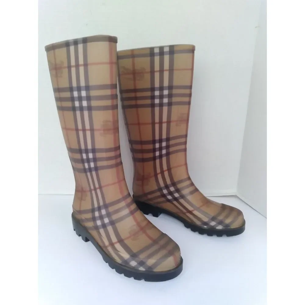 Burberry Classic Nova Check Rain Boots‎ Rubber Wellington Boots - Picture 8 of 8